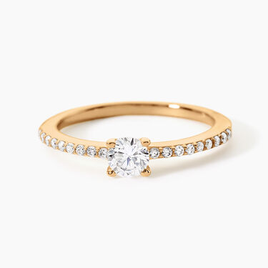 Bague Mireilla Plaqué or Jaune Oxyde De Zirconium - Bagues solitaires Femme | Histoire d’Or